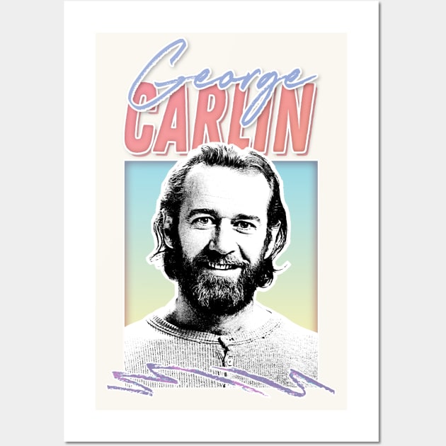 George Carlin / Retro Aesthetic Fan Art Design Wall Art by DankFutura